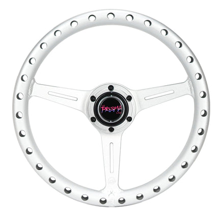 NRG All Aluminum Steering Wheel 330mm - Extra Light- Ergonomic Grip- Anadized Silver