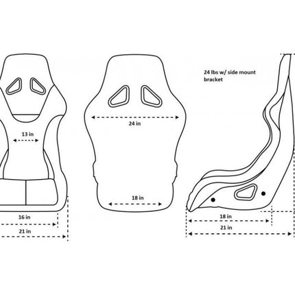 NRG FRP Bucket Seat ULTRA Edition W/ Grey Pearlized Back / Orange Microfiber Material - Large