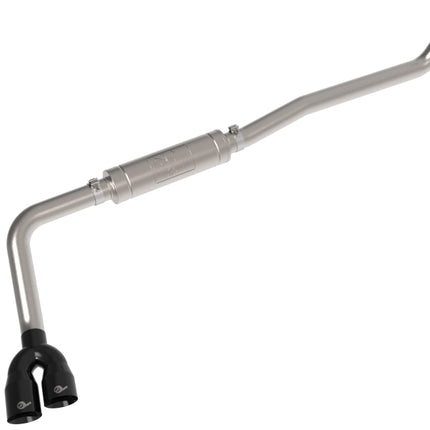 aFe Rebel Series 3in 304 Stainless Middle-Side Exit Exhaust Black Tips Toyota Hilux 15-26 L4-2.4/2.8