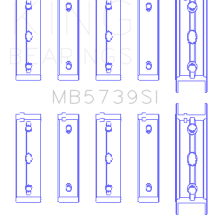 King Engine Bearings Subaru Ej20/Ej22/Ej25 Housing Bore + .002 (Size +0.50mm) Main Bearing Set