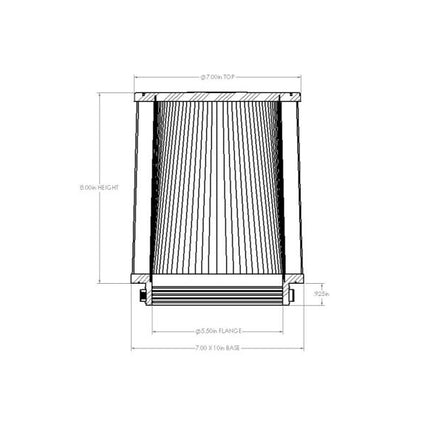 aFe Magnum FORCE Intake Replacement Air Filter w D2 Dura-Dry Media 5-1/2inF x(10x7)inB x7inT x8inH
