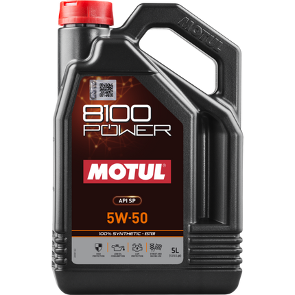 Motul 5L 8100 Power 5W50 Full Synthetic Engine Oil