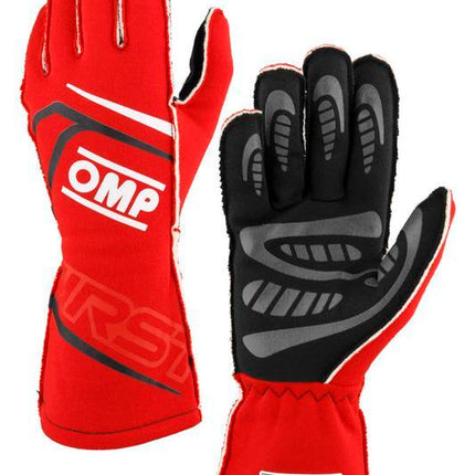 OMP FIRST GLOVES FIA 8856-2018 MY2025 NAVY BLUE / CYAN SZ L
