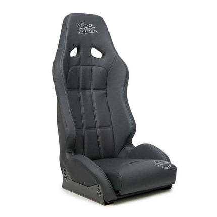 NRG Defender Water Resistant Steel Frame Suspension Seats Black w/ Black Trim & Yellow Embroidery