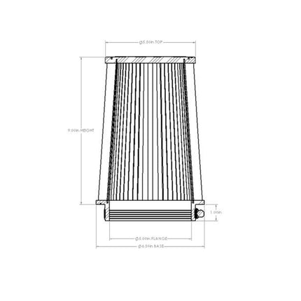aFe Magnum FORCE Intake Replacement Air Filter w/ D2 Dry Media 5in F x6-1/2in B x5-1/2in T x9in H