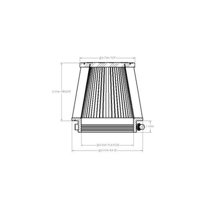 aFe POWER Universal Clamp-On Air Filter w/ D2 Dura-Dry Media - 4.5in F x 6in B x 4.75in T x 5in H