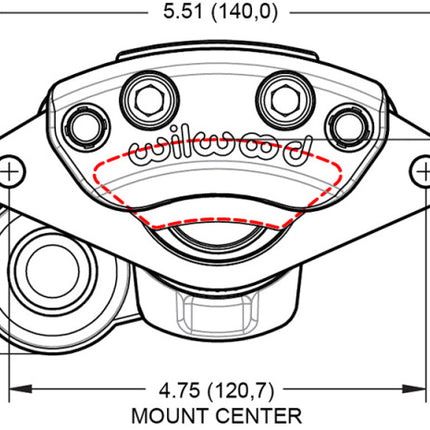 Wilwood caliper EPB .157-.393 rotor L/H ANO W/HT motor