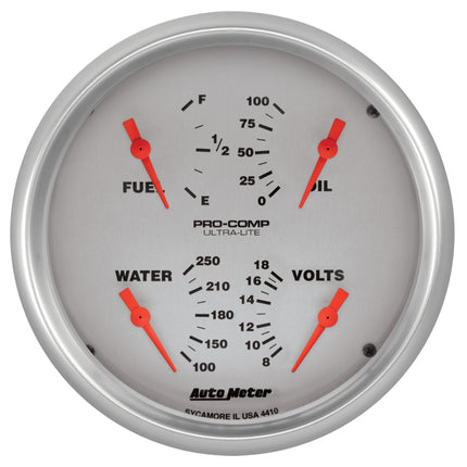 Autometer Ultra-Lite Quad Gauge 5in. 240Ohm (E) - 33Ohm (F) Electric