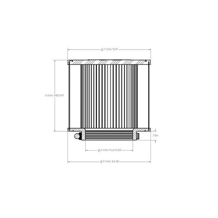 aFe Magnum FORCE Intake Replacement Air Filter w/ D2 Dry Media 4in F x7in B x7in T x6in H