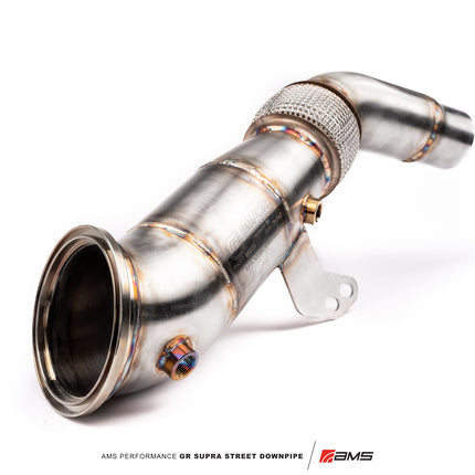 AMS Performance 2020+ Toyota Supra A90 Street Downpipe w/GESI Catalytic Converter