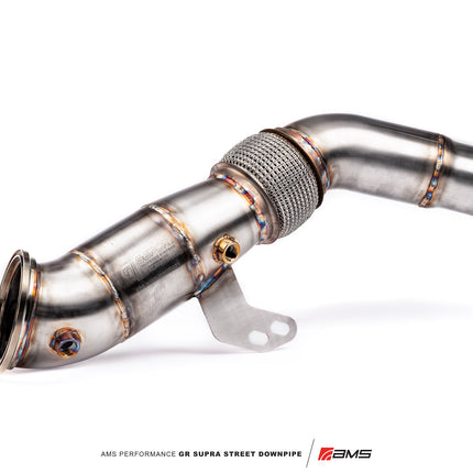 AMS Performance 2020+ Toyota Supra A90 Street Downpipe w/GESI Catalytic Converter