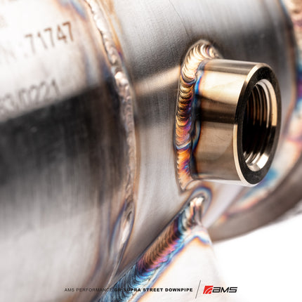 AMS Performance 2020+ Toyota Supra A90 Street Downpipe w/GESI Catalytic Converter