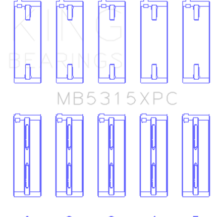 King 1992+ Mitsubishi 4G63/4G64 EVO I-IV (Size .026) Coated Performance Main Bearing Set
