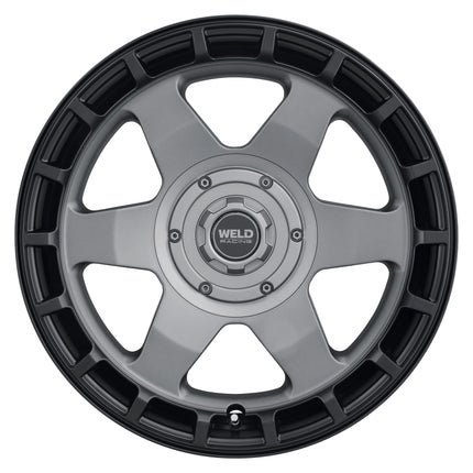 Weld Off-Road Ridge 17x9 - 5x114.3 / 5x127 BP - ET-12 - 78.1mm CB Satin Gunmetal Wheel (Black Ring)