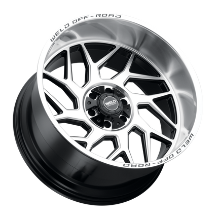 Weld Off-Road W118 22X12 Fulcrum 6X135 6X139.7 ET-44 BS4.75 Gloss Black w/ Machine Lip 106.1