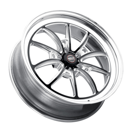 Weld S80 20x10 / 5x127 BP / 6.4in BS (+23 Offset) Black Center - Polished Shell - Non-Beadlock