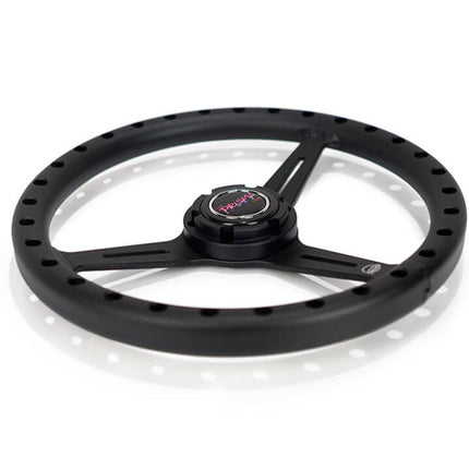 NRG Aluminum Steering Wheel 330mm - Extra Light - Ergonomic Grip - Anadized Black