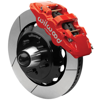Wilwood kit front AERO6 wwe 63-87 C10 iron pro spindle 14.00 rotor GT 5 lug red
