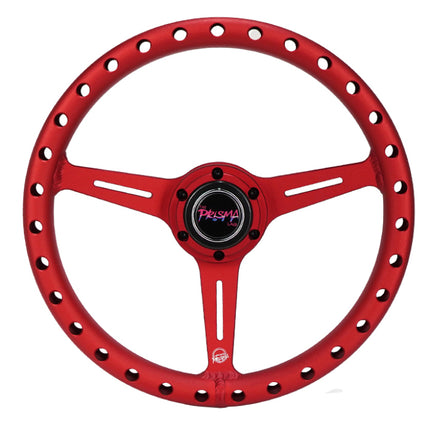 NRG Aluminum Light Weight Steering Wheel (330mm) Extra Light - Ergonomic Grip - Anadized Red