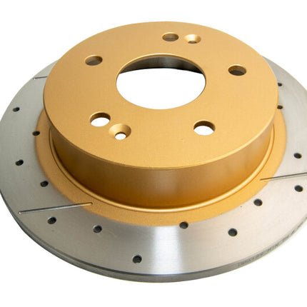 DBA 97-03 Honda Accord 3.0L Rear Drilled & Slotted Rotor (w/Gold Hat)
