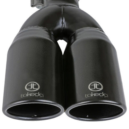 aFe Takeda 304 Stainless Steel Clamp-on Exhaust Tip Black 2-1/2ininlet x 3-1/2in Outlet X 12in L