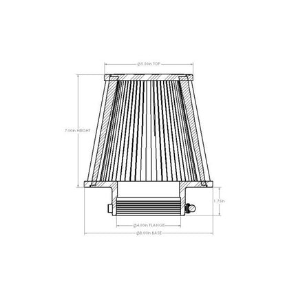 aFe Magnum FORCE Intake Replacement Air Filter w D2 Dura-Dry Media 4in F x8in B x5-1/2in T x7in H