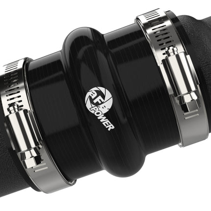 aFe BladeRunner 2in to 2-1/2in Aluminum Hot Charge Pipe Black Ford F-150 24-26 V6-2.7L (tt)