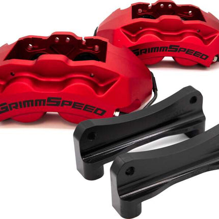 GrimmSpeed 02-21 Subaru WRX/STI 4-Piston Brake Caliper Kit - Red (For 340mm Rotor)