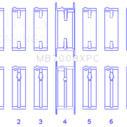 King Engine Bearings Nissan 2.5L RB25DET 24V (Size .026) Coated Performance Main Bearing Set