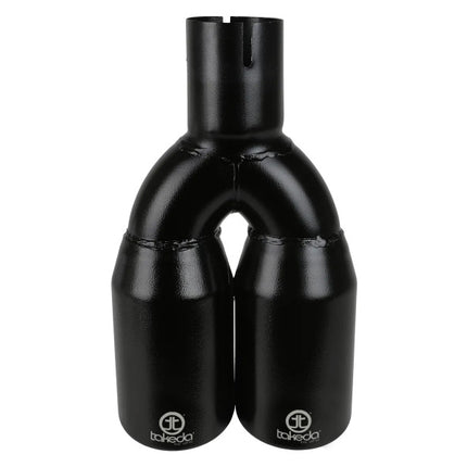 aFe Takeda 304 Stainless Steel Clamp-on Exhaust Tip Black 2-1/2ininlet x 3-1/2in Outlet X 12in L
