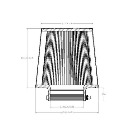 aFe Magnum FORCE Intake Replacement Air Filter w/ D2 Dry Media 4-1/2in F x8-1/2in B x7in T x8in H