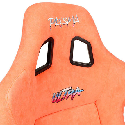 NRG FRP Bucket Seat ULTRA Edition W/ Grey Pearlized Back / Peach Microfiber Material - Large