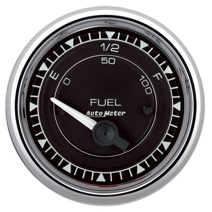 AutoMeter Chrono 2-1/16in 0E 0-90 Ohm Electric Fuel Level Gauge - Chrome