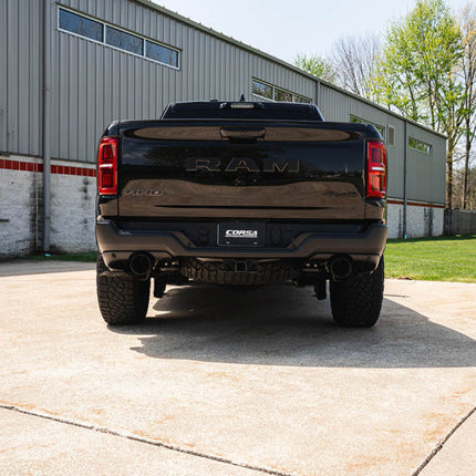 Corsa 25-26 RAM 1500 RHO Crew Cab 3.0L Turbo Cat-Back Dual Rear Exit w/ 5in Single Black Pro Series