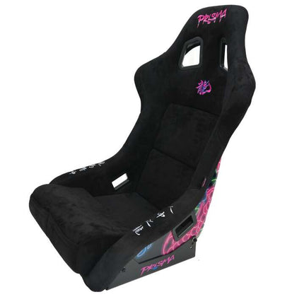 NRG FRP Bucket Seat (Large) Black Alcantara w/ Dragon Livery