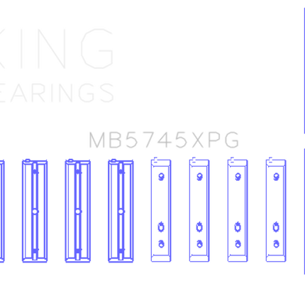 King Engine Bearings Subaru FA20 FB20 Performance Tri-Metal Main Bearing Set - Size +.025mm