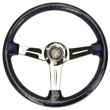 NRG Reinforced Steering Wheel (350mm / 2in. Deep) Matsuri Clear Acrylic w/ NeoChrome Spoke