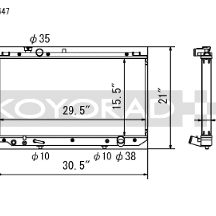 Koyo 97-05 Toyota Aristo / Lexus GS300 Radiator