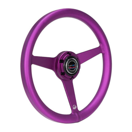 NRG Aluminum Steering Wheel 330mm - Heritage Solid Spoke - Ergonomic Grip - Anadized Purple