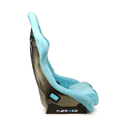 NRG FRP Bucket Seat ULTRA Edition W/ Grey Pearlized Back / Teal Microfiber Material - Large