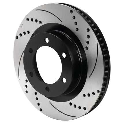 Wilwood 6x5.5 SRP Drilled & Slotted Black Electro Coat Rotor LH