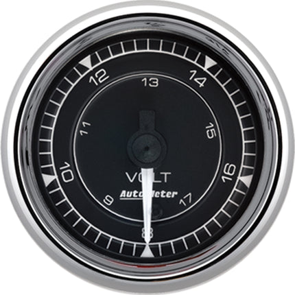 AutoMeter Chrono 2-1/16in 18V Digital Stepper Motor Voltmeter Gauge - Chrome