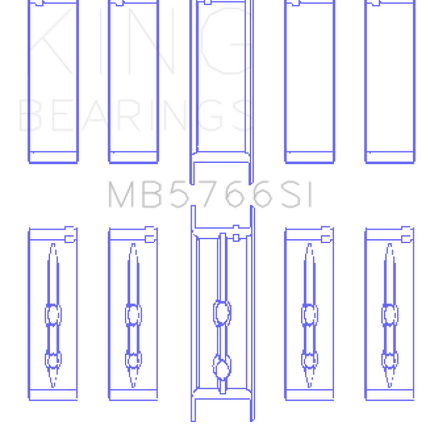 King Engine Bearings GM LS1/2/4/6 (Housing Bore +.010) (Size STD) Main Bearing Set