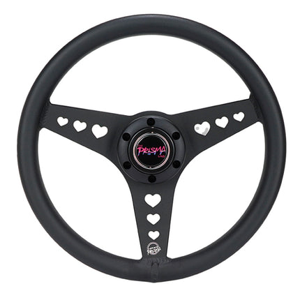 NRG All Aluminum Steering Wheel 330mm - Heart Cut Out- Ergonomic Grip- Anadized Black