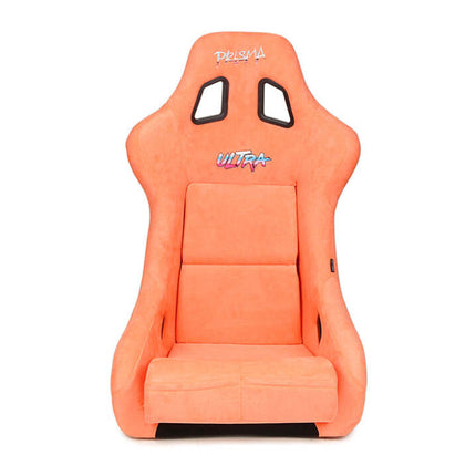 NRG FRP Bucket Seat ULTRA Edition W/ Grey Pearlized Back / Peach Microfiber Material - Large