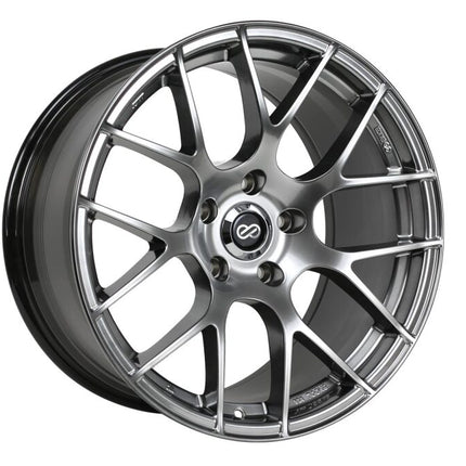 Enkei Raijin 19x8 42mm Inset 5x120 Bolt Pattern 72.6 Hub Bore Hyper Silver Wheel