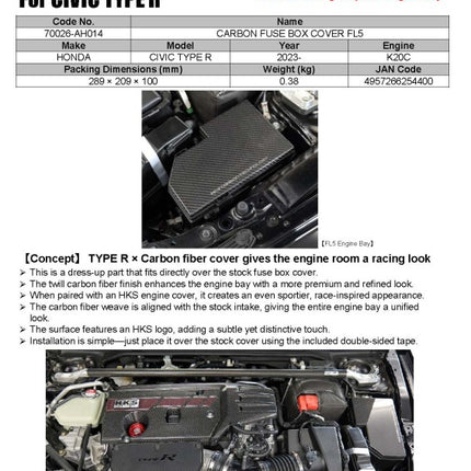 HKS DRY CARBON FUSE BOX COVER FL5