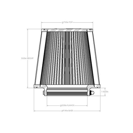 aFe Magnum FORCE Intake Replacement Air Filter w D2 Dura-Dry Media 5-1/2in F x9in B x7in T x8in H