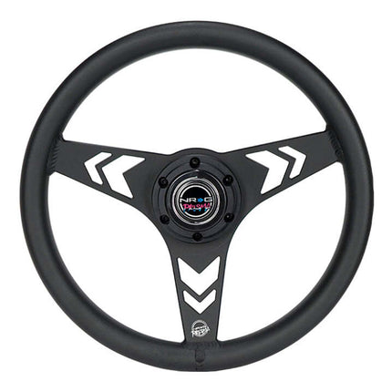 NRG Aluminum Steering Wheel 330mm - Arow Cutout - Ergonomic Grip - Anadized Black