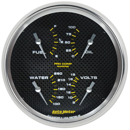 Autometer Marine Carbon Fiber 5in Gauge - 100PSI